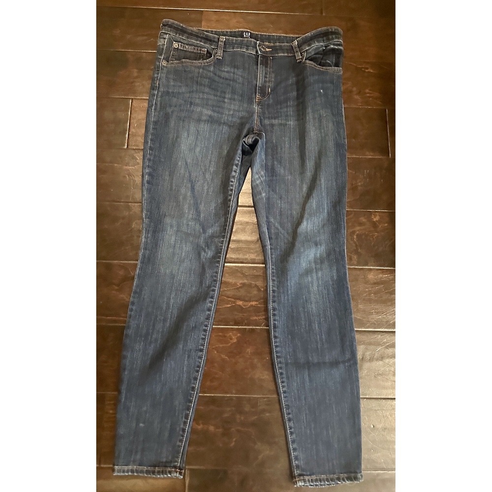 Gap Womens Medium Dark Denim Regular Legging Jeans Size 32 Blue Stretch